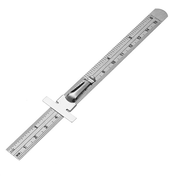 6" 0-150mm Stainless Steel Standard Rule Scale Depth Length Gauge Marking Measuring Tool With Detachable Clip Easy to Use/Carry