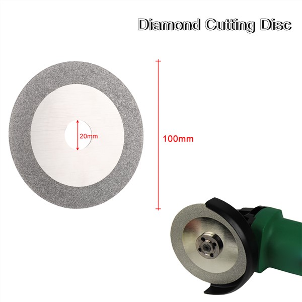 100mm 4" Inch Diamond Coated Grinding Cutting Disc Saw Bit 20mm Inner Diameter Rotary Wheel 160 Grit For Angle Grinder