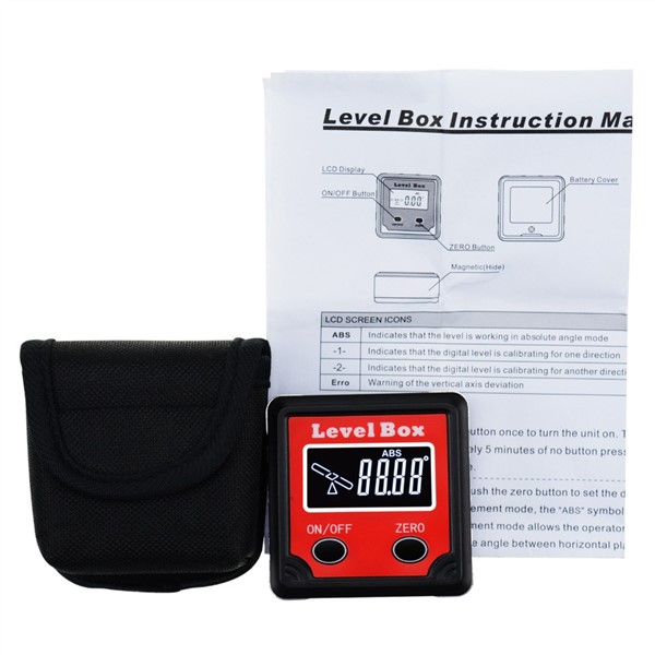 Goniometer Digital Level Angle Finder Bevel Box Measuring Tool 360° Gauge Ruler Inclinometer Protractor Tilt Direc Indicator