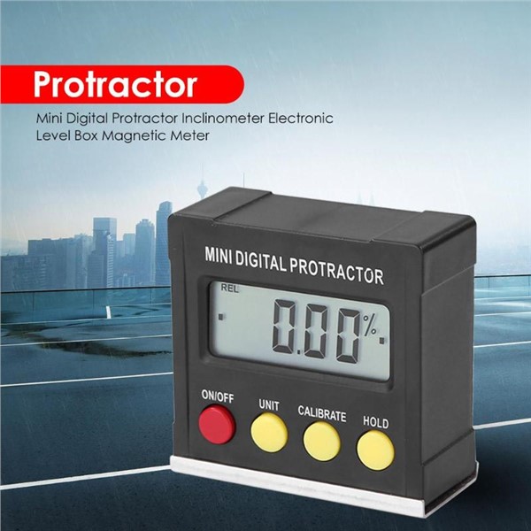 360 Degree Mini Digital Protractor Horizontal Angle Meter Inclinometer Level Electronic Box Magnetic Base Measuring Tools