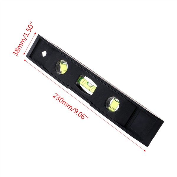 230mm Spirit Level Ruler High precision 45 Degree Vertical Horizontal ABS Shell 3 Bubble Level Measuring instrument Tool