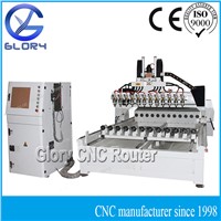 Multi Head Rotary CNC Router with 12 Spindles, Servo Motor System