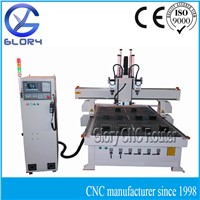 Wood Door Engraving/Drilling CNC Machine with Three Spindles, Syntec Controller