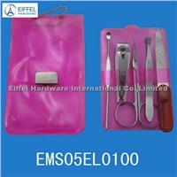 5pcs promotional manicure set in PVC bag (EMS05EL0100)