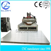 Multi Function Eight Heads 4 Axis CNC Router with Rotary Axis, NC Studio Controller