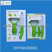 Ceramic Knife Set(knife and peeler) in window color box (EKT02CE0053)