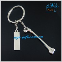 custom design metal bone shaped keychain