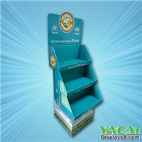 Cardboard retail display stands with shelf