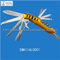 11 in 1 High quality aluminum handle outdoor knife/handle color can be customized (EMK11AL0001)
