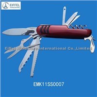 11 in 1 Multifunction knife ,handle color can be customized (EMK11SS0007-red)