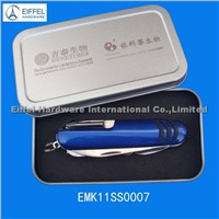 11 in 1 Hot sale stainless steel knife in tin box (EMK11SS0007-blue)