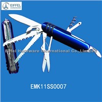 Hot sale 11 in 1 stainless steel multi tool,handle color can be customized(EMK11SS0007-blue)