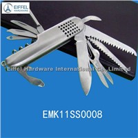 11 in 1 stainless steel multi tool with holes on handle (EMK11SS0008)