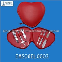 Hot sale 6pcs Heart Shape Manicure kit (EMS06EL0003)