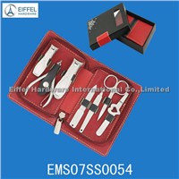 7pcs High quality Pedicure set in red pouch (EMS07SS0054)