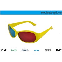 kids Yellow frame red cyan 3d glasses, 2014 new style
