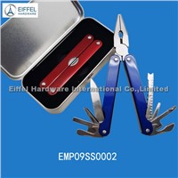 Stainless steel multi plier with tin box packing , handle color can be customized (EMP09SS0002)