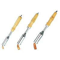 Electric soldering iron with wooden handle