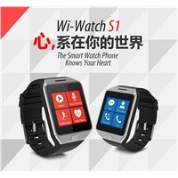 Smart watch Wi-Watch S1 with micro SIM card/Heart Rate monitor/pedometer water resistance Wristwatch