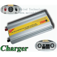 2000W Modified Sine Wave Built-In Charger DC to AC Power Inverter with Universal Socket