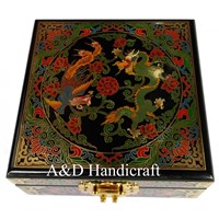 Carved lacquer luxury jewelry case