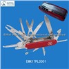 High quality 17 in 1 Swiss knife with ABS handle in red (EMK17PL0001)