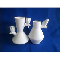 Mat ceramic vase with little owl,flower vase, table vase, interior vase, decorative Vase