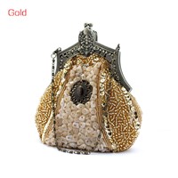 Wonderful gold color women's hand bag.fashion small clutch purse bag