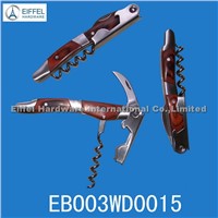 High quality  red wine opener with wood handle (EBO03WD0015)