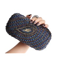 amazing women clutch bag.beaded peacock pattern wallet bag.great clutch purse and bridal evening bag