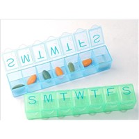 Plastic customized rectangle week pill box