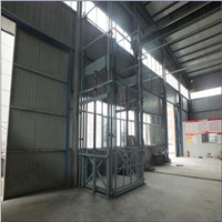 Outdoor freight elevator, Guard rail hydraulic cargo lifting platform