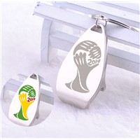 Fashion design world cup keychains promotional keychains metal keyrings