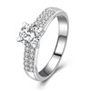 Hot Sale Jewelry 925 Sterling Silver White Gold Plated Engagement Ring With Charming CZ
