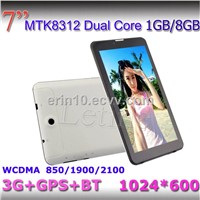 WCDMA 2100MHZ 3G+GPS+Bluetooth 1GB/8GB 1.3GHZ 7 inch Dual Core 3G phone Tablet pc