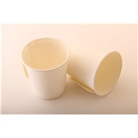 8oz custom  single wall white paper cups with hand