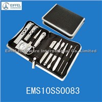 Hot sale Nail care set in black leather pouch(EMS10SS0083)