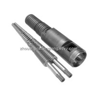 conical twin barrel and screw for plastic extruder