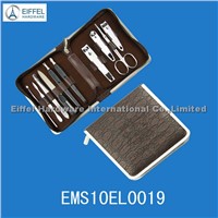 10 pcs Promotional nail care set in leather pouch (EMS10EL0019)