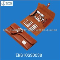 11pcs High quality manicure set in leather folding pouch (EMS10SS0038)