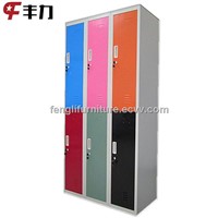 Colorful 6 Door Steel Beach Storage Locker Cabinet