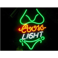 New T114 COORS LIGHT handicrafted real glass tube neon light beer lager bar pub club sign.