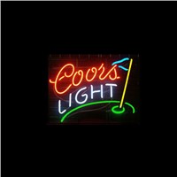 New T22 COORS LIGHT GOLF handicrafted real glass tube neon light beer lager bar pub club sign.