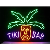 T140 TIKI BAR PARADISE PALM handicrafted real glass tube neon light beer lager bar pub club sign.