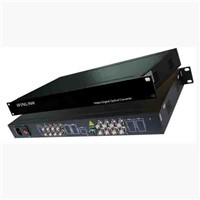 16 channel video plus 1 channel reversion 485 digital video fiber optic transceivers