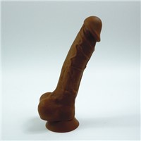 Big Silicone Corlorful Dildos with Sucker (brown), ADULT TOY, sex toy