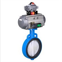 China soft seat/metal seat butterfly valve with pneumatic actuator