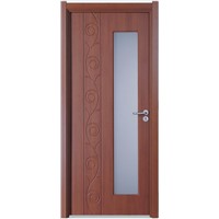 Internal kitchen door with tempered glass made from MDF and solid wood