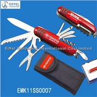 11 in 1 stainless steel multi tool with red handle (EMK11SS0007-RED)