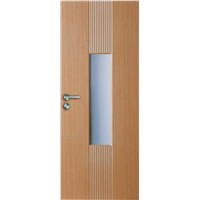 Kitchen MDF PVC door with tempered glass CE certificated LBD-047